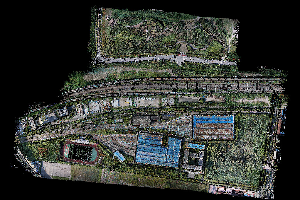 최신 회사 사례 UAV LiDAR 스캐닝 시스템 Geosun GS-260X+도시 건설용 카메라 애플리케이션.